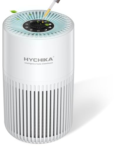 Luftrenare för sovrum, effektiv filtrering mot allergier och lukt, tyst, med aromaterapisvamp, 12 W energibesparing, 3 hastigheter, luftrenare HEPA för hem och kontor