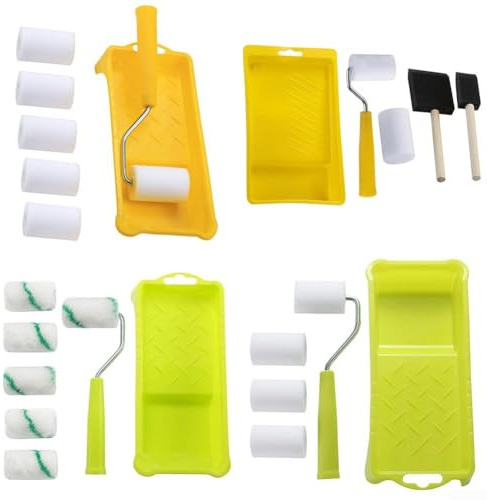 Kit de mini rouleau de peinture en mousse de 5,1 cm pour détails pour peinture, bords et moulures. Utilisation avec peintures, teintures, polyuréthanes, vernis et émaux (B)