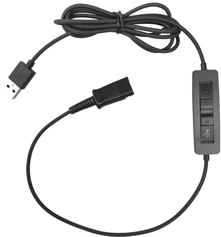 Weatwo USB zu QD-Headset Adapter Kabel Kompatibel mit Plantronics Headset | Quick Disconnect Kabel mit Lautstärkeregelung/ Mute-Mikrofon für Computer Laptop PC Desktop Mac UC Skype Lync Softphone Linux