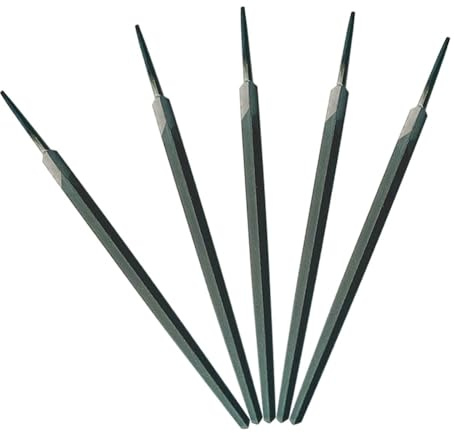 Moliuoly 5 limas triangulares de 8 pulgadas para trabajos de corte fino en madera y metal