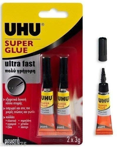 Uhu Multiuso Super Glue Ultra Rápido 2x3g Tubos