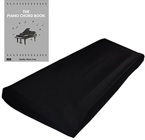 Stretchable Keyboard Dust Cover for 88 Key-keyboard: Best for all Digital Pianos & Consoles – Adjustable Elastic Cord; Machine Washable –FREE Piano Chords Ebook- 49”×17”×6”.