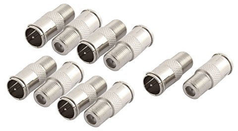 sourcing map Quick Fit F Typ Stecker auf Buchse Push-On Verbinder Adapter Silber 10Stk de