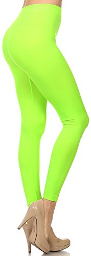 NEON NATION Nahtlose bunte Gamaschen oder Sporthosenstrumpfpartysockenqualität für Damen Einheitsgröße Neongrün