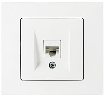 Gunsan Moderna Datenbuchse 1-fach CAT5e Internet Netzwerk Weiss