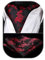 HISDERN Herren Floral Jacquard gewebt Ascot Set Burgund/Schwarz