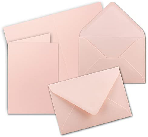 20x Faltkarten Set mit Briefumschlägen DIN A6 / C6 - Rosa - 14,8 x 10,5 cm (105 x 148) - Doppelkarten Set - Serie FarbenFroh