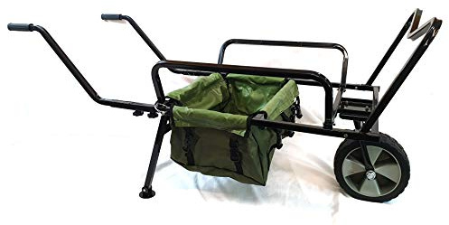 Bison HEAVY DUTY ONE WHEEL FISHING BARROW TROLLEY WITH BARROW BAG