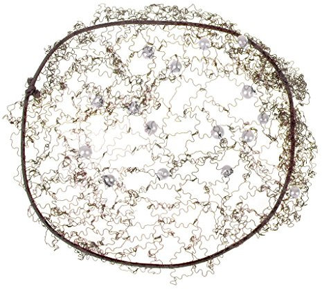 QHP Haarnetz Invisible Pearl mit Perlen besetzt (Braun)