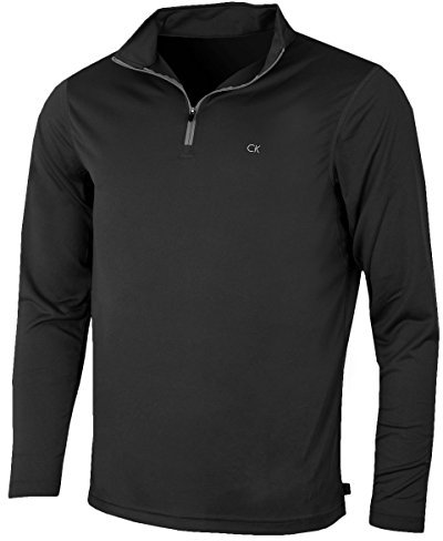 Calvin Klein Mens Harlem 1/4 Zip Pullover - Black - XL