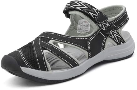 DREAM PAIRS Sandales de Sport pour Femmes Antidérapante Sandale de Extérieur Confortable et Pratique,Size 40,Noir,181103