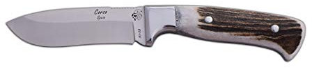 J&V Adventure Knives JV Cuchillo CORZO Ciervo para Caza, Pesca, Supervivencia y Bushcraft Realizado en Albacete + Portabotellas de regalo