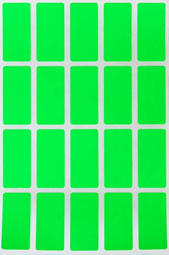 Etiketten Neon Grün 40 mm x 19 mm Aufkleber - 4 cm x 1,9 cm viereckige Etiketten 1000 Stück von Royal Green