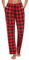 Vlazom Bas de Pyjama Femme Longue Coton Pantalon de Pyjama Femmes,Doux et Confortable à Carreaux Pantalon de Nuit avec Poches - Rouge - M