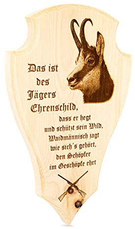 sagl.tirol Jäger Trophäenschild Wandbild aus Zirbe Des Jägers Ehrenschild (Des Jägers Ehrenschild)