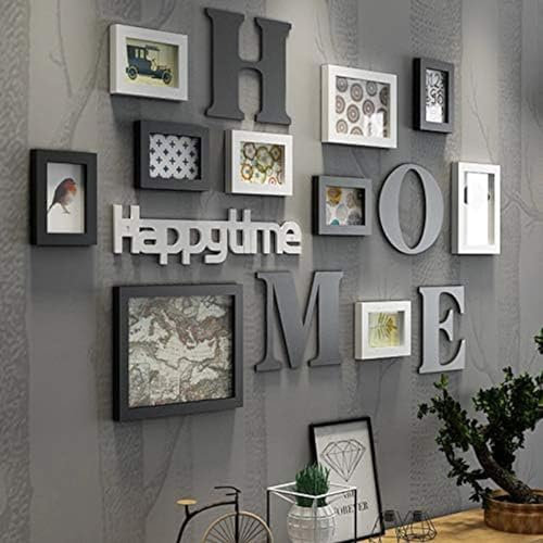 zaqiming Photo Frame 10 Pieces Set Wall Set, Solid Wood Combination Picture Frames, Multi Picture, Wall Mountable