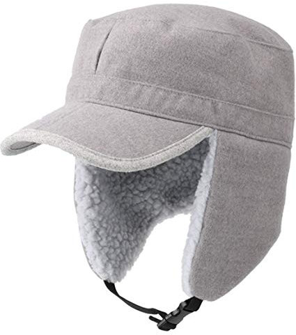 Schirmmütze Winter Trappermütze Unisex Fliegermütze Winddicht Wintermütze mit Ohrenklappen Winterhut Fleecefutter Filzhut Damen Herren Wollmütze Filz Mütze Warm Faltbar Skimütze Freizeit Fahrrad