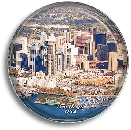 Kühlschrankmagnet Amerika USA San Diego Kalifornien Glasmagnete für Kühlschrank Souvenirs Niedlicher Kristallmagnet Dekor für Whiteboard Büro Zuhause Geschenk