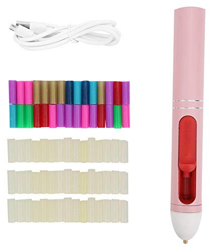 Pistolet à Colle,Stylo A Colle Chaude,Mini pistolet à colle thermofusible en forme de stylo de chargement USB, couleurs riches sans fil pour projets d'artisanat