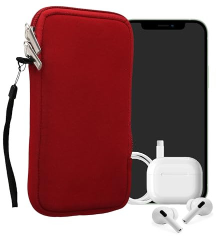 kwmobile Housse Universelle Smartphone - Pochette de Protection 17,2 x 8,4 cm pour téléphone Portable XL - 6,7/6,8 en néoprène Rouge