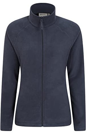 Mountain Warehouse Raso Womens Fleece - Soft Touch Ladies Sweater Top with Full Zip, Microfleece - Best for Daily Use, Outdoors & Travelling Navy Women's Size 6