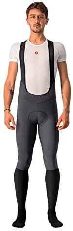 Castelli Velocissimo 5 Bibtight Leggings, Dark Gray/Silver Reflex, M Uomo