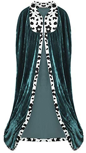 Proumhang Capo di Re Costume Stadio Prestazioni Halloween Festa del Costume Accessorio Verde Robe 170cm
