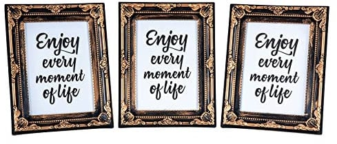 levandeo 3er Set Fotorahmen 13x18 Schwarz Kupfer Fotoaufsteller Barock Shabby Chic Antik Einzelrahmen Portraitrahmen