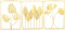 DENEST 3 Stück Metall Eisen Wandskulpturen Gold Golden Ginkgo Biloba Wandbehang Skulpturen Wandbilder 3D Metall Gold Wanddeko Deko für Wohnzimmer Schlafzimmer Hintergrund Wanddekoration