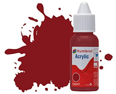 Humbrol Model Paint - DB0133 No 133 Brown - Satin (14ml), Acrylic Paints for Models, Plastic, Metal, Wood, Glass, Ceramics and More, Acrylic Touch Up Paint - Hobby Paint Bottle for Craft Kits