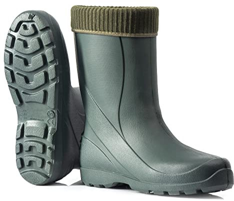 CLIMBR Stivali in gomma leggeri imbottiti termici da donna, in EVA, caldi stivali invernali, taglia 36-42, con fodera, verde, 41 EU