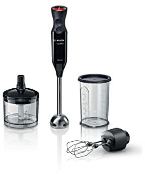 Bosch Elektrogeräte MS6CB6157 – Stabmixer ErgoMixx – 1000 W – Mixage QuattroBlade – Schwarz, Anthrazit