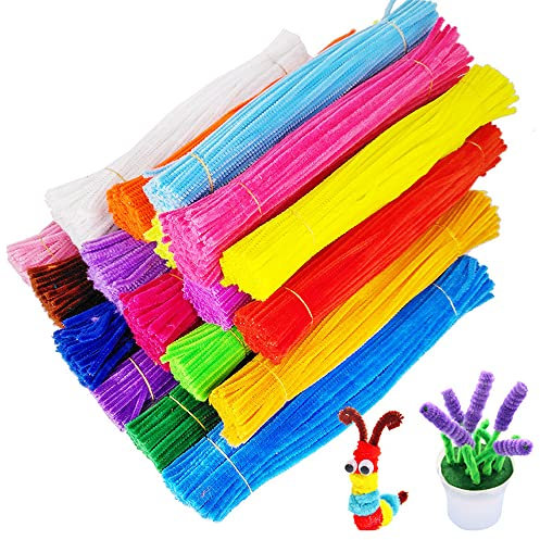 LYTGTOP Pfeifenreiniger Schwarz zum Basteln, 300 Stück Bendable Pfeifenreiniger Chenilledraht, Bunt Biegeplüsch für Kreative DIY-Projekte und Basteldeko für Kinder(30 cm x 6 mm)