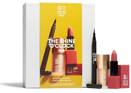 3INA - The Shine O'Clock Kit - Make-up-Set Multicolored | The 24h Pen Eyeliner 900 + The No-Rules Cream 512 + The Lipstick 254 - Geschenkset - Vegan - Cruelty Free