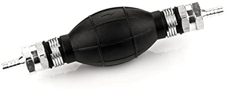 LST Kraftstoff Handpumpe Umfüllpumpe mit 6mm Schlauchanschluss, Förderpumpe für Benzin, Diesel, Öl, Wasser, Sechskantgewinde 22 mm, Einwegpumpe, Siphonpumpe für Außenbordmotor