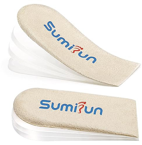 Einstellbare Ferse Lift Einsätze für Schuhe - 4 Schichten Gel Schuhheber für Frauen Unebene Beine Ferse Schmerzen Beinlänge Diskrepanz - Heel Lift Inserts für Women Men (Größe L, 1 Paar)