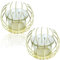 LUXURALS Zwei goldene Kerzenhalter für Teelichter aus Metall mit Glas Teelichthalter Glas Candle Holder