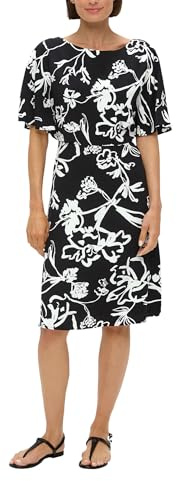 s.Oliver Black Label Damen 2141853 Midi Kleid mit Allover Muster