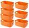 EURXLQ 7 Stück Aufbewahrungsbox Kunststoff Aufbewahrungskorb mit Griffen Eingedicktes Badezimmer Organizer Küchenschrank Körbe Aufbewahrung Kunststoffbox für Badezimmer Küche (Orange, 30×20×12 cm)