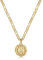 KissYan Initialen-Halskette für Damen, 14 Karat vergoldet, runde Buchstaben-Anhänger-Halskette, Hauptstadt-Monogramm-Halskette, Alhpabets von A-Z, Figaro-Kette, schicke Halskette (goldenes M)