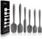 BINHAI Juego de espátulas de silicona, color gris, 6 espátulas de goma antiadherentes con núcleo de acero inoxidable, juego de utensilios de cocina resistentes al calor para cocinar, hornear y mezclar