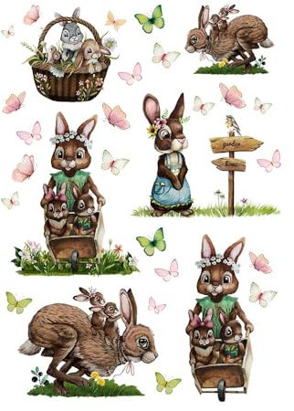 Bügelbilder Osterhasen Ostermotive Hase Hasen Häschen Set in A5 Applikation Kissen Shirt Taschen Bügelbild Bügelmotiv Patch Aufbügelbilder Ostern bb276 ilka parey wandtattoo-welt