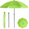 HOMEDEMO Parasol Plage Inclinable avec Revêtement Argenté, Protection Solaire UV50+, avec Pied d'Ancrage à Visser & Housse de Protection, pour Terrasse, Piscine, Marché, 200cm, Vert Pomme