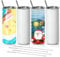 Kamenda 4 Pack Sublimation Bouteille de Gobelet à Café, Gourde Isotherme Bouteille à double Paroi avec couvercle et paille, 20 Oz Gobelets Anti Fuite à Maigre Droite, DIY Tasse à Café Voyage
