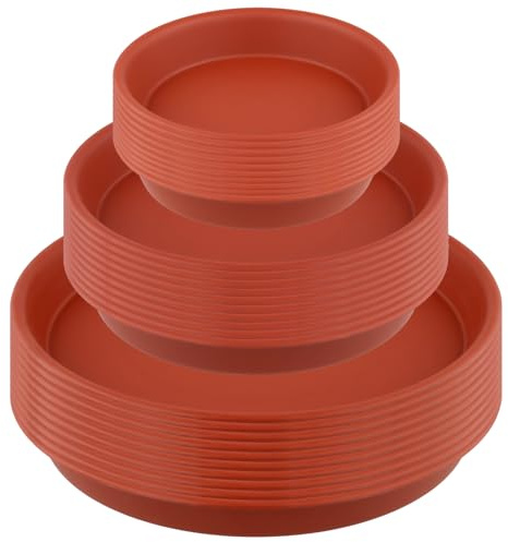 MOUYAT 30 Pcs Plant Pot Saucers, 16cm 20cm 26cm Plant Saucers Drip Trays, Flower Pot Saucers for Garden Indoor Outdoor, Red