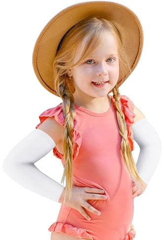 Faxianther Ensemble de Manchettes de Bras et de Jambe pour Enfants Unisexe Protection UV Manchon de Compression Mollet pour Course Cyclisme Camping et Sports de Plein Air