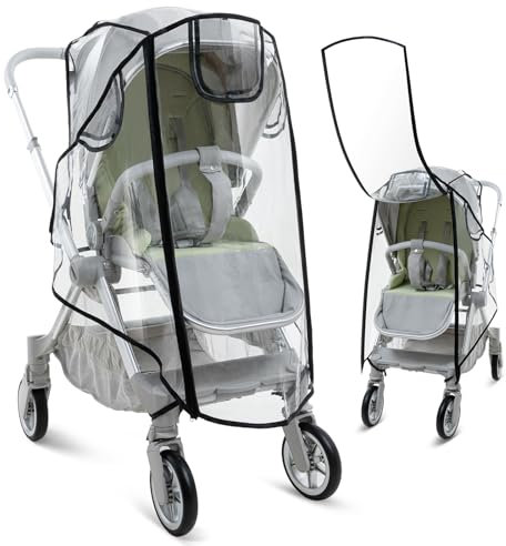 Wemk Regenschutz für Kinderwagen, Regenverdeck für buggy, mit großem Fenster und Doppelreißverschluss zum Öffnen, Gute Luftzirkulation, Größe M