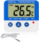 Digital Freezer/Fridge Thermometer with Magnetic Mount and Stander Digital Thermometer with Dual LED Alarm Indicator, Max/Min Memory, Accurate Celsius/Fahrenheit Temperature Display