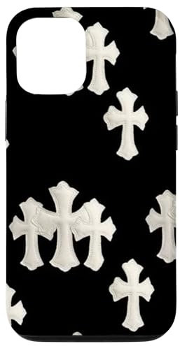 iPhone 15 Back &White Hearts Crossing Y2K Graphic Case