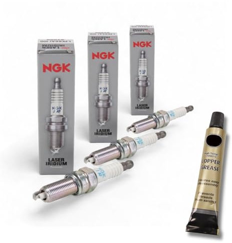 3x Zündkerzen von NGK passt für Citroen C1 II 1.2 60kW Bj. 2014-2018 + Kupferfett